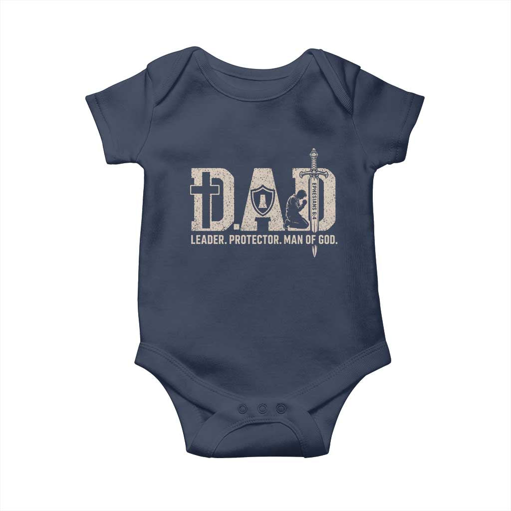 Christian Dad Baby Onesie Father Leader Protector Man Of God TS11 Navy Print Your Wear