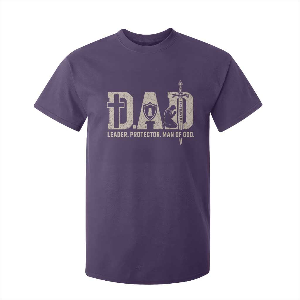 Christian Dad T Shirt For Kid Father Leader Protector Man Of God TS11 Purple Print Your Wear