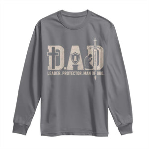 Christian Dad Long Sleeve Shirt Father Leader Protector Man Of God TS11 Charcoal Print Your Wear