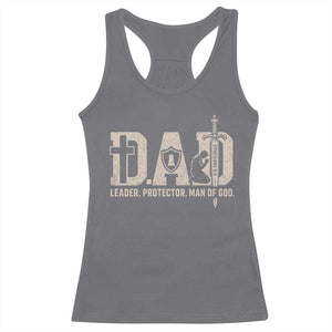 Christian Dad Racerback Tank Top Father Leader Protector Man Of God TS11 Charcoal Print Your Wear