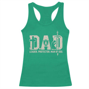 Christian Dad Racerback Tank Top Father Leader Protector Man Of God TS11 Irish Green Print Your Wear