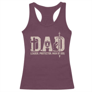 Christian Dad Racerback Tank Top Father Leader Protector Man Of God TS11 Maroon Print Your Wear