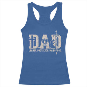 Christian Dad Racerback Tank Top Father Leader Protector Man Of God TS11 Royal Blue Print Your Wear