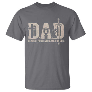 Christian Dad T Shirt Father Leader Protector Man Of God TS11 Charcoal Print Your Wear