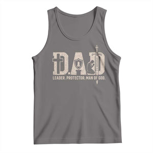 Christian Dad Tank Top Father Leader Protector Man Of God TS11 Deep Heather Print Your Wear