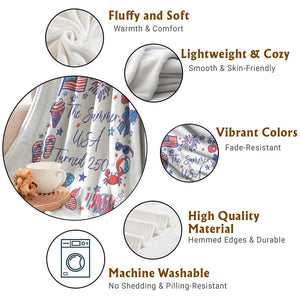 The Summer USA Turned 250 1776 2026 4th of July Throw Blanket TS11 Print Your Wear