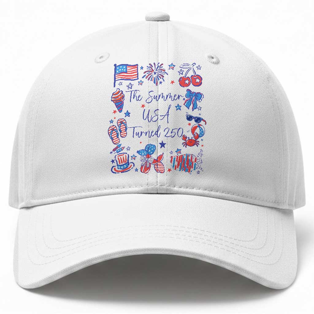The Summer USA Turned 250 1776 2026 4th of July Baseball Cap TS11 Print Your Wear