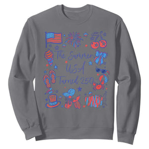 The Summer USA Turned 250 1776 2026 4th of July Sweatshirt TS11 Charcoal Print Your Wear