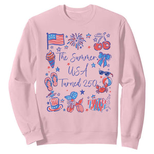 The Summer USA Turned 250 1776 2026 4th of July Sweatshirt TS11 Light Pink Print Your Wear