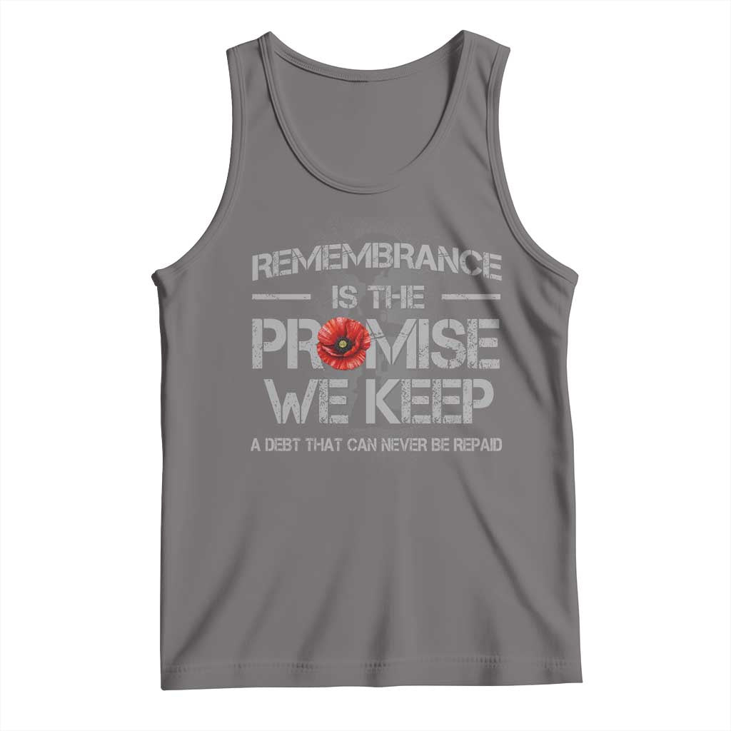 Remembrance Is The Promise We Keep Tank Top Memorial Day TS11 Deep Heather Print Your Wear