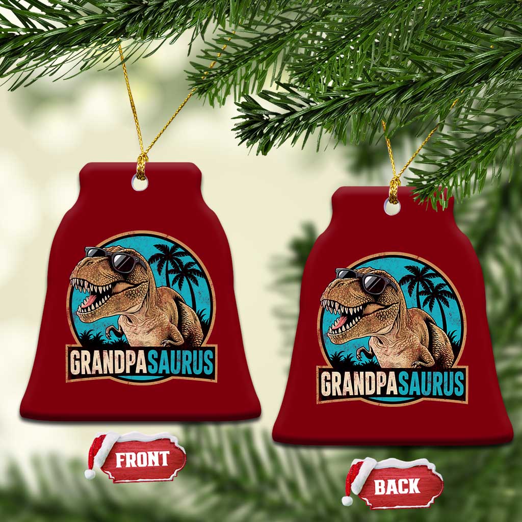 Dinosaur Grandfather Ceramic Ornament Funny Grandpasaurus Fathers Day Family Matching TS11 Print Your Wear