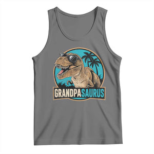 Dinosaur Grandfather Tank Top Funny Grandpasaurus Fathers Day Family Matching TS11 Black Heather Print Your Wear