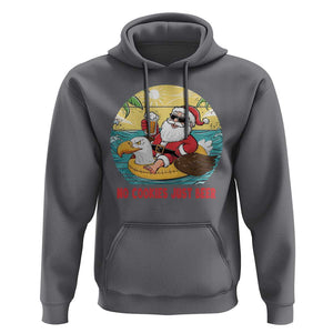 Funny Christmas In July Hoodie No Cookies Just Beer Santa Summer Season Eagle Float TS11 Charcoal Print Your Wear