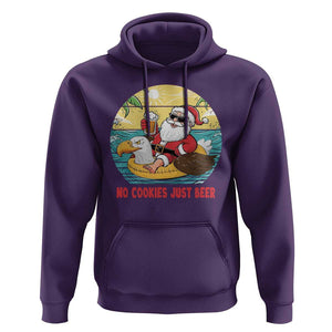 Funny Christmas In July Hoodie No Cookies Just Beer Santa Summer Season Eagle Float TS11 Purple Print Your Wear