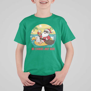 Funny Christmas In July T Shirt For Kid No Cookies Just Beer Santa Summer Season Eagle Float TS11 Irish Green Print Your Wear