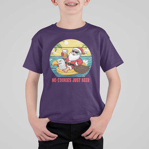 Funny Christmas In July T Shirt For Kid No Cookies Just Beer Santa Summer Season Eagle Float TS11 Purple Print Your Wear