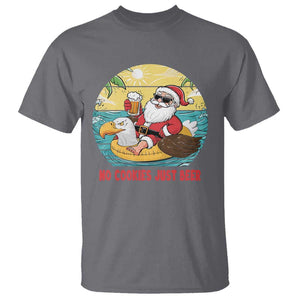 Funny Christmas In July T Shirt No Cookies Just Beer Santa Summer Season Eagle Float TS11 Charcoal Print Your Wear