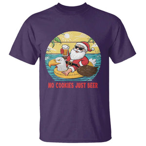 Funny Christmas In July T Shirt No Cookies Just Beer Santa Summer Season Eagle Float TS11 Purple Print Your Wear