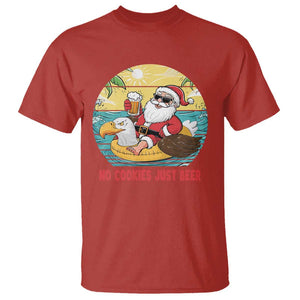 Funny Christmas In July T Shirt No Cookies Just Beer Santa Summer Season Eagle Float TS11 Red Print Your Wear