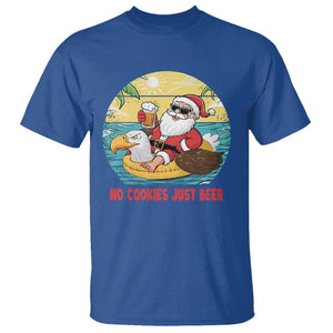 Funny Christmas In July T Shirt No Cookies Just Beer Santa Summer Season Eagle Float TS11 Royal Blue Print Your Wear