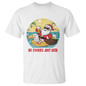 Funny Christmas In July T Shirt No Cookies Just Beer Santa Summer Season Eagle Float TS11 White Print Your Wear