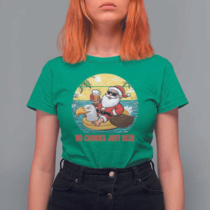 Funny Christmas In July T Shirt For Women No Cookies Just Beer Santa Summer Season Eagle Float TS11 Irish Green Print Your Wear