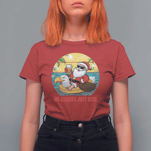 Funny Christmas In July T Shirt For Women No Cookies Just Beer Santa Summer Season Eagle Float TS11 Red Print Your Wear