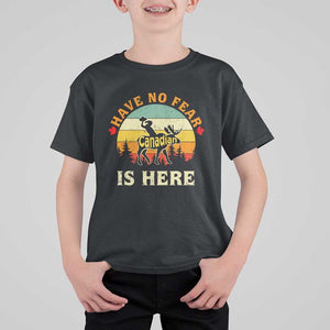 Funny Canada T Shirt For Kid Have No Fear The Canadian Is Here Maple Leaf TS11 Black Print Your Wear