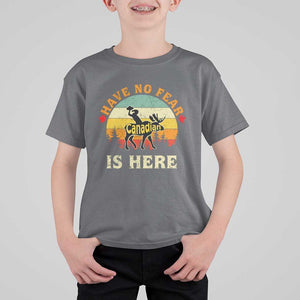 Funny Canada T Shirt For Kid Have No Fear The Canadian Is Here Maple Leaf TS11 Charcoal Print Your Wear