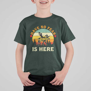 Funny Canada T Shirt For Kid Have No Fear The Canadian Is Here Maple Leaf TS11 Dark Forest Green Print Your Wear