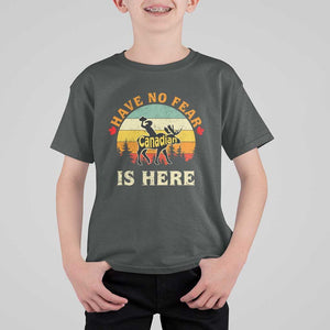 Funny Canada T Shirt For Kid Have No Fear The Canadian Is Here Maple Leaf TS11 Dark Heather Print Your Wear