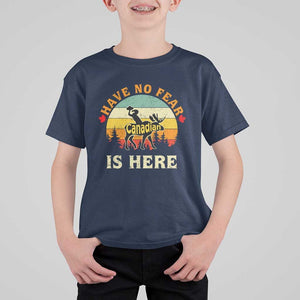 Funny Canada T Shirt For Kid Have No Fear The Canadian Is Here Maple Leaf TS11 Navy Print Your Wear