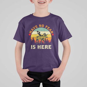 Funny Canada T Shirt For Kid Have No Fear The Canadian Is Here Maple Leaf TS11 Purple Print Your Wear