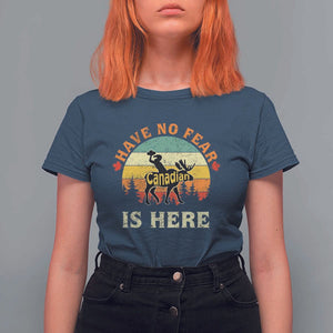 Funny Canada T Shirt For Women Have No Fear The Canadian Is Here Maple Leaf TS11 Navy Print Your Wear