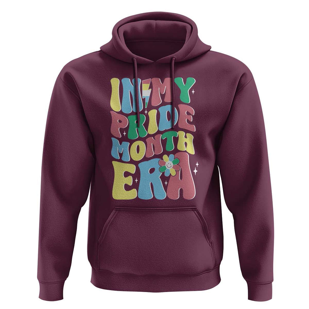 Disability Pride Month Hoodie In My Pride Month Era Retro Groovy Flower TS11 Maroon Print Your Wear