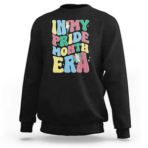 Disability Pride Month Sweatshirt In My Pride Month Era Retro Groovy Flower TS11 Black Print Your Wear