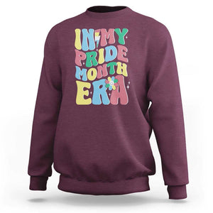Disability Pride Month Sweatshirt In My Pride Month Era Retro Groovy Flower TS11 Maroon Print Your Wear