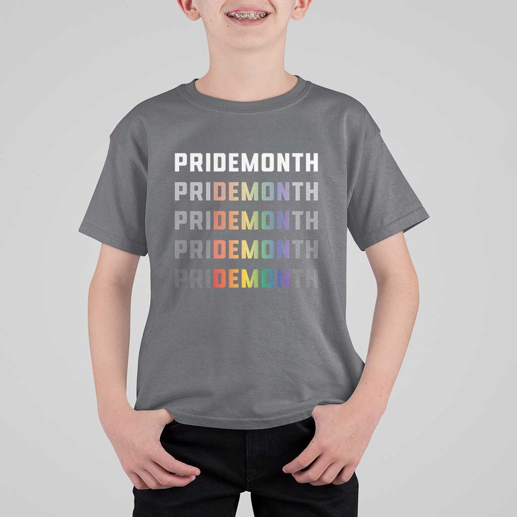 LGBT Pride Month T Shirt For Kid LGBT Supporter TS11 Charcoal Print Your Wear