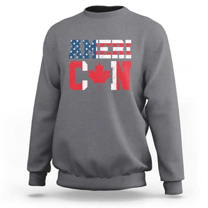 Half American Half Canadian Sweatshirt America Canada Patriotic Flag TS11 Charcoal Print Your Wear