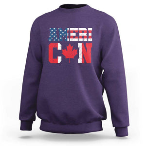 Half American Half Canadian Sweatshirt America Canada Patriotic Flag TS11 Purple Print Your Wear