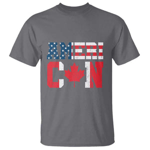 Half American Half Canadian T Shirt America Canada Patriotic Flag TS11 Charcoal Print Your Wear