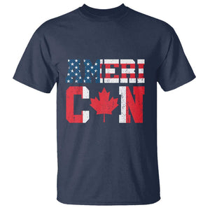 Half American Half Canadian T Shirt America Canada Patriotic Flag TS11 Navy Print Your Wear