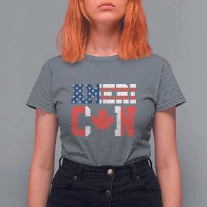 Half American Half Canadian T Shirt For Women America Canada Patriotic Flag TS11 Charcoal Print Your Wear