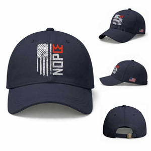 Funny Nope No Kings Vintage American Flag Baseball Cap TS11 Baseball Cap Universal Fit Navy Print Your Wear