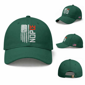 Funny Nope No Kings Vintage American Flag Baseball Cap TS11 Baseball Cap Universal Fit Irish Green Print Your Wear