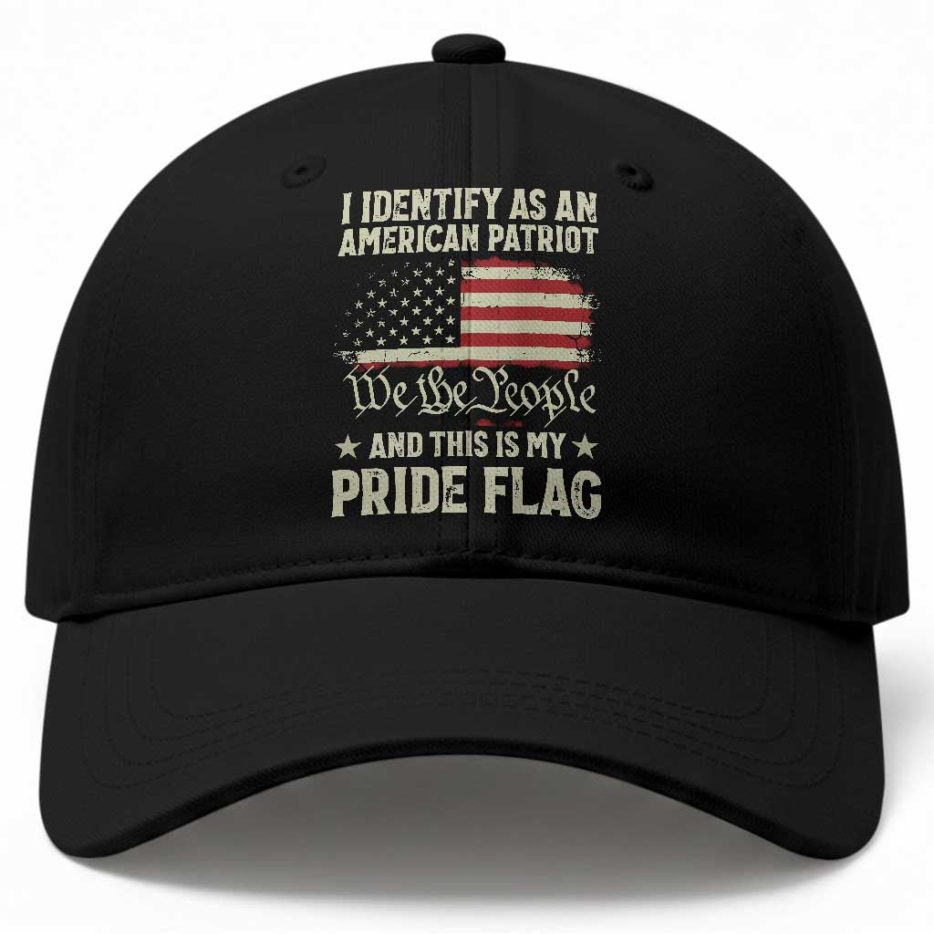 Funny I Identify As An American Patriot And This Is My Pride Flag Baseball Cap TS11 Print Your Wear