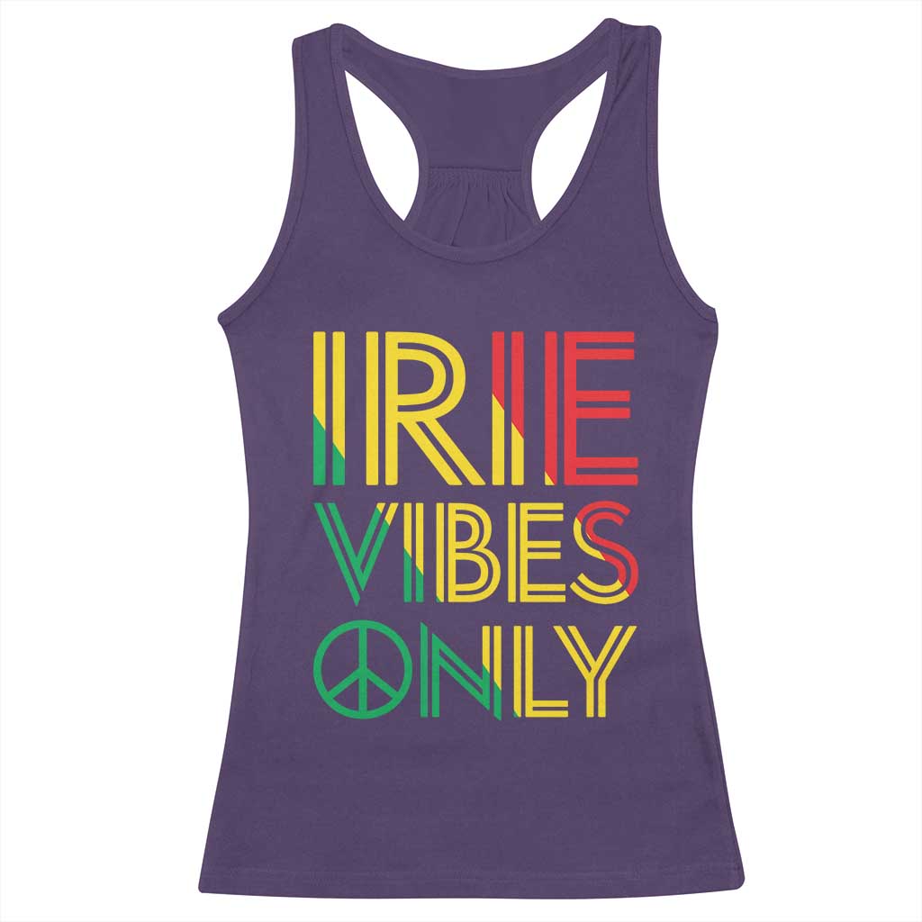 Irie Vibes Only Racerback Tank Top Rasta Reggae Roots Flag Music TS11 Purple Print Your Wear
