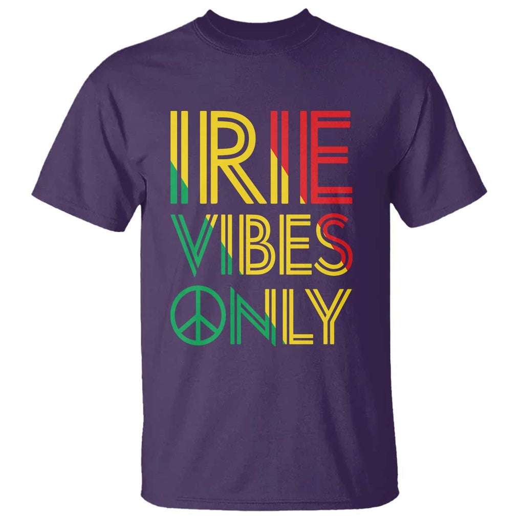 Irie Vibes Only T Shirt Rasta Reggae Roots Flag Music TS11 Purple Print Your Wear