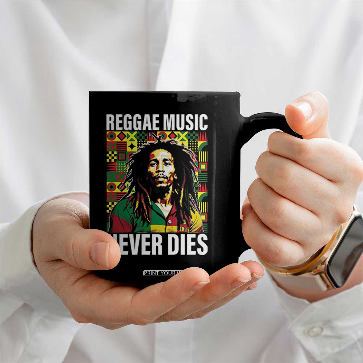 Legend Bob Coffee Mug Reggae Music Never Dies Rasta TS11 Print Your Wear