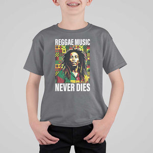 Legend Bob T Shirt For Kid Reggae Music Never Dies Rasta TS11 Charcoal Print Your Wear